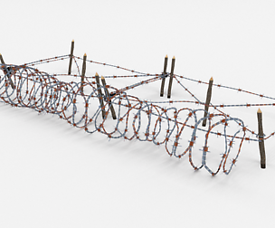 Lowpoly Barb Wire Obstacle 20