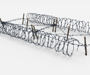 Lowpoly Barb Wire Obstacle 21