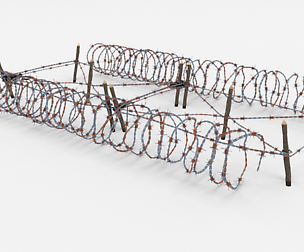 Lowpoly Barb Wire Obstacle 22