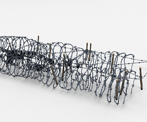 Lowpoly Barb Wire Obstacle 23
