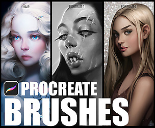 Procreate portrait and hair brush pack vol.2
