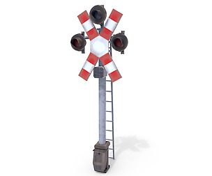 Rail Crossing Traffic Light Weathered 3
