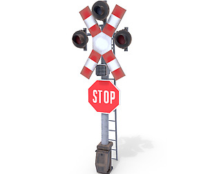 Rail Crossing Traffic Light Weathered 4