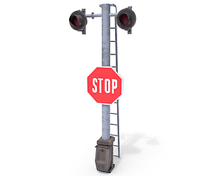 Rail Crossing Traffic Light Weathered 5