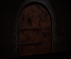 Old rusty door in dungeon