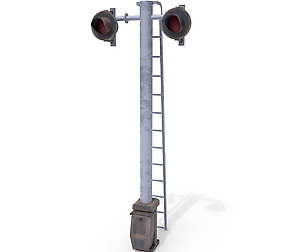Rail Crossing Traffic Light Weathered 6