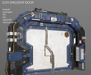 Lowpoly Scifi Spaceship Door