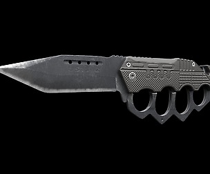 Black folding knuckle knife