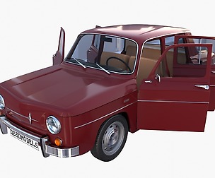 Renault 8 with interior Dark Red