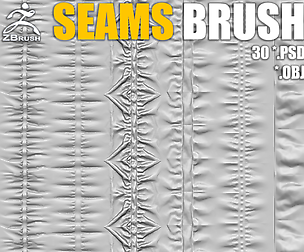 Seam Brushes Vol.2 (Alphas PSD + OBJ)