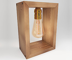 framed edison lamp