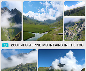 ALPINE MOUNTAINS IN THE FOG