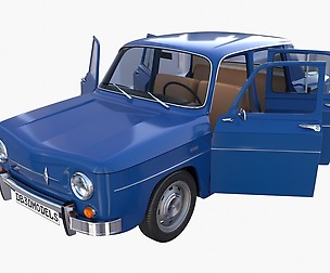Renault 8 with interior Blue