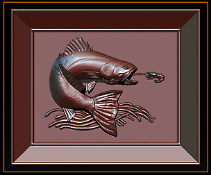 Salmon Bas Relief for cnc carving