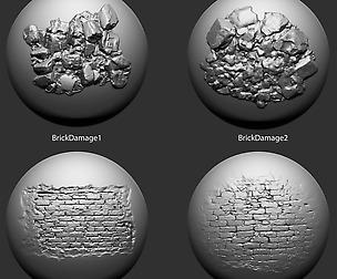 30 Stone and Brick brushes for zbrush