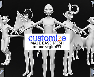 Customize Male Base Mesh-Anime Style
