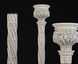 Plaster carved column_01