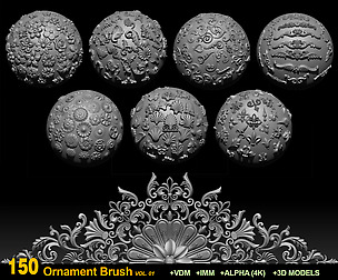 150 Ornament Brush and Alpha vol 01