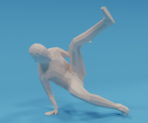 Low Poly Break Dance Kid