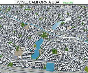 Irvine city California 3d model 30Km