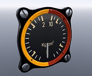 GERMAN FUEL AND OIL PRESSURE GAUGE