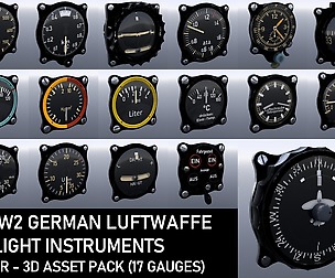 WW2 GERMAN FLIGHT INSTRUMENTS - ASSET PACK