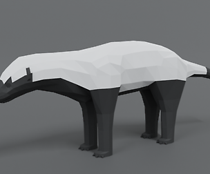 Low Poly Cartoon Honey Badger