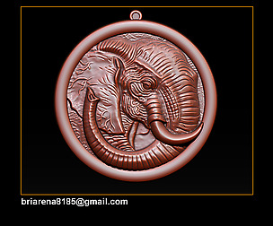 Elephant pendant Jewelry 3D print model