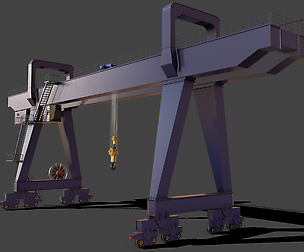 PBR Double Girder Gantry Crane V2 - Blue Dark