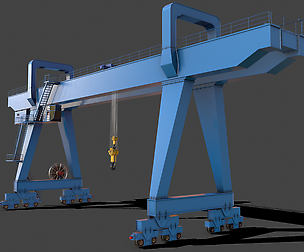 PBR Double Girder Gantry Crane V2 - Blue Light