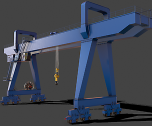 PBR Double Girder Gantry Crane V2 - Blue