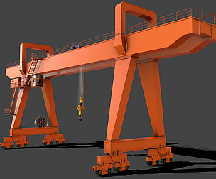 PBR Double Girder Gantry Crane V2 - Orange