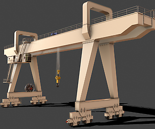 PBR Double Girder Gantry Crane V2 - White