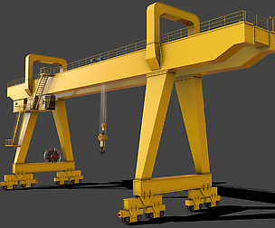 PBR Double Girder Gantry Crane V2 - Yellow Light