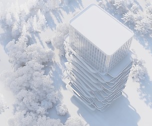 office buildings of the future Low-poly 3D model