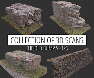 3d Scan collection concrete crash barriers