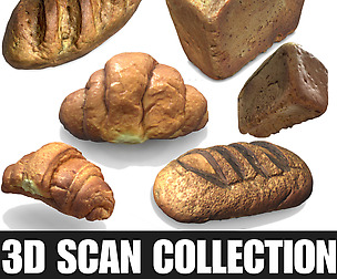 3d scans collection flour bread