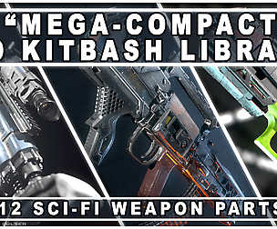 MEGA-COMPACT KITBASH LIBRARY Sci-fi Weapon Arsenal