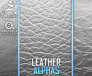 20 Leather Alphas Vol.3 (ZBrush, Substance, 2K)