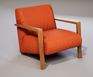 Armchair 01 Low-poly 3D model