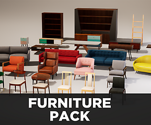 Furniture Pack 01 Low-poly 3D model