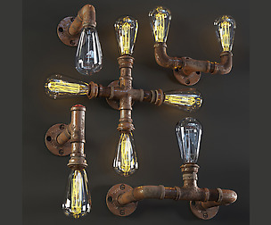 industrial pipe wall lights