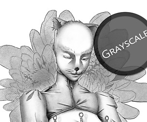 Grayscale Coloring Page02 | Fantasy Character