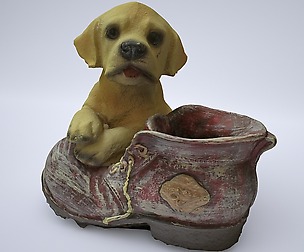 Scanned Dog piggy bank