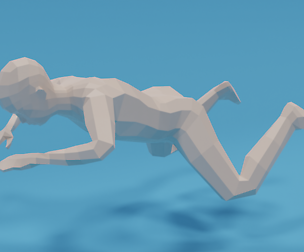 Low Poly Swimming Kid