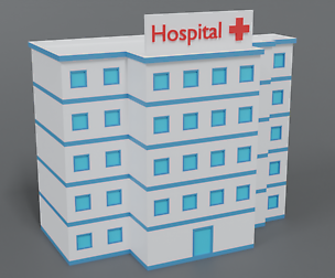 Low Poly Cartoon Hospital