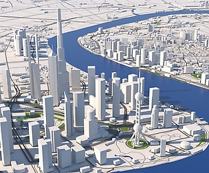shanghai city center 3d model