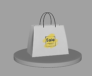 Shopping bag setup and texture Low-poly 3D model