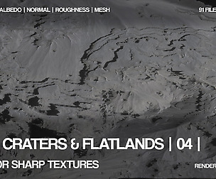 8K Moon craters & flatlands | 04 | PBR