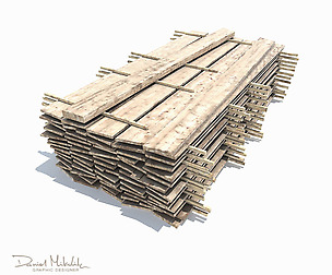 Wood Board Stock Low Poly